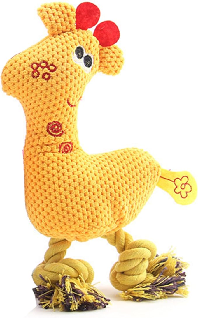 Dog Squeaky Toys for Small Dogs & Puppies – Durable Chewable Deer-Shaped Plush with Squeaker, No Stuffing, Interactive Puppy Teething Toys for Boredom Relief – Great Dog Birthday Gift (Yellow)