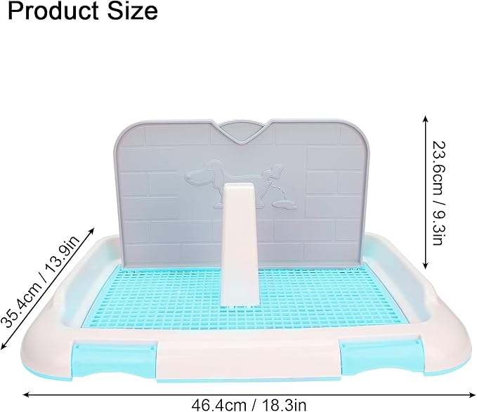 Dog Toilet Indoor Puppy Training Toilet Cat Potty Fence Dog Scheduled Urination Potty Tray Dog Litter Box (Blue)