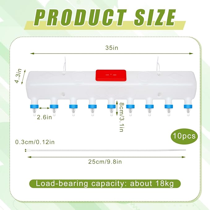 Threlaco 9 Pacifier Small Animal Milk Feeder 12L/405.8 oz Puppy Lamp Goat Milk Feeder Farm Water Bottle Dispenser Animal Drinking Equipment for Professional Breeding