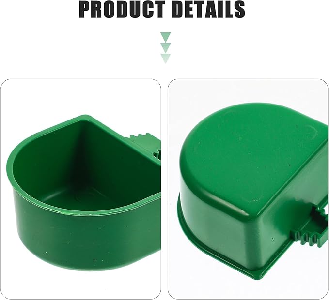 Tofficu 20pcs Bird Cage Food Bowls with Quick-Lock Clips Washable Metal Bird Food Holders for Parrot and Small Animals Universal Feeder and Rabbit Cages