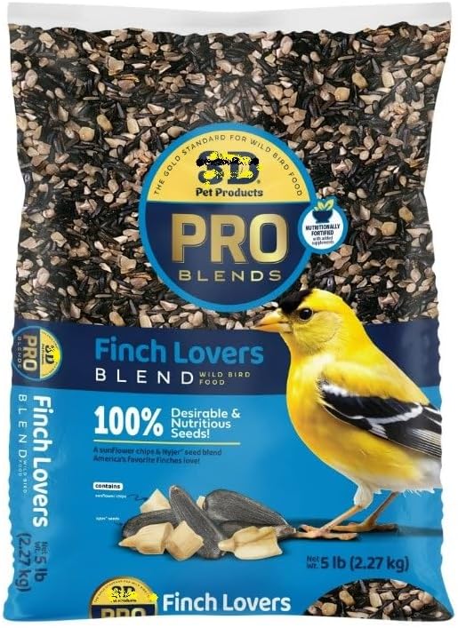 3-D Pet Products Finch Food Finch Lovers Mix Dry Wild Bird Food, Seeds ~ 5 Lb Bag ~ Ideal for Attracting Finches and Other Wild Birds.