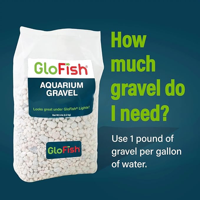 GloFish Aquarium Gravel 5 Pounds, White, Complements GloFish Tanks (29022) (Pack of 2)