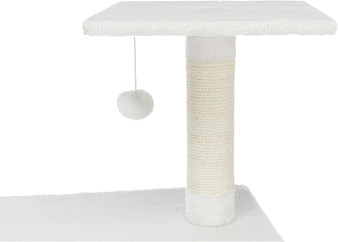 TRIXIE Abby 63.5" Cat Tower, 4-Level Sisal & Plush Cat Tree, Cat Scratcher, Condo, Hammock, Platforms Dangling Cat Toy