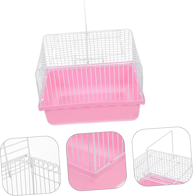 Garneck Portable Birdcage for Small Animals Lightweight Travel Cage Transparent Observation Window for Lovebirds Parakeets and Cockatiels for Home and Travel Use
