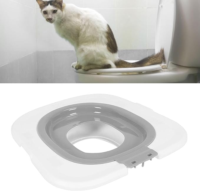 Cat Toilet Training Kit,Reusable Professional Kitty Toilet Trainer Urinal Seat Cat Toilet Trainer Seat Potty Removable Pet Toilet Training Tray for Home Pet Shop (Gray)