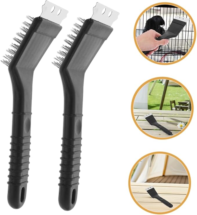 Balacoo 2pcs Bird Cage Cleaning Tools Multi-Function Bird Droppings Brush Long Handle Birdcage Cleaning Brush Pet Cage Accessory