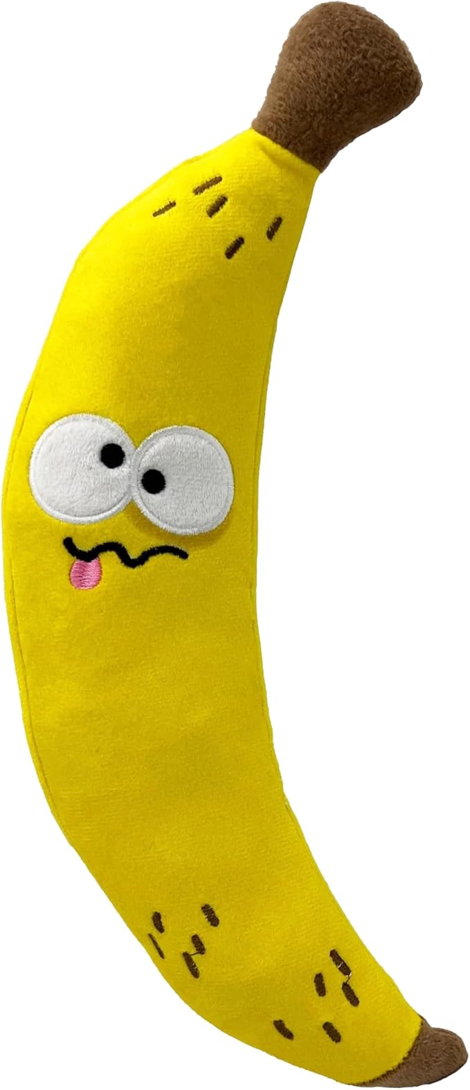 Huxley & Kent Funny Dog Toy w/Squeaker – Power Plush Squeaky Dog Toys for Small, Medium & Large Dogs – Soft Stuffed Animal for Indoor Play & Fetch - Fetchies® Bruiser Banana, Small