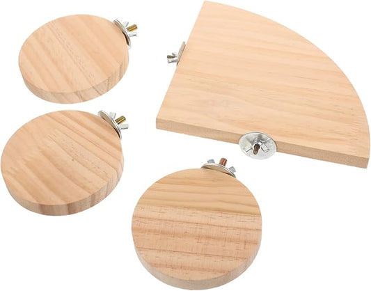 Abaodam 4pcs Hamster Toys Guinea Pig Platform Parrot Stand Bird Cage Accessory Jump Board