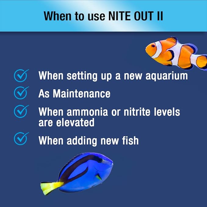 MICROBE-LIFT NITEH04 Nite-Out II Aquarium and Fish Tank Cleaner for Rapid Ammonia and Nitrite Reduction, Freshwater and Saltwater, 4 Ounces (Pack of 2)
