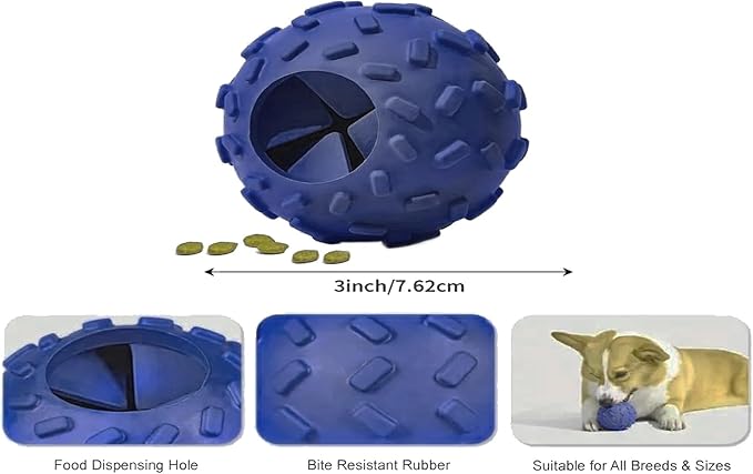 Challenging Treat-Dispensing Ball for Pigs Piglets Dogs Rabbits Cats and Other Small Animals – Mental Stimulation and Playtime Fun (Dark Blue)
