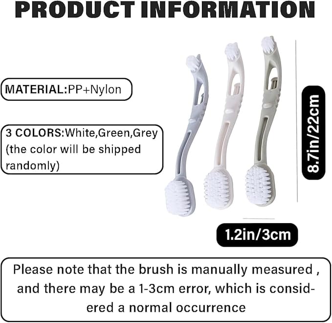 Bird Cage Cleaner with Double Brush Heads Long Handle Cleaning Tool for Small Animal Ferret Bunny Guinea Pigs Cages Food Bowl Pads Groomming (4PC)
