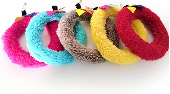 BESPORTBLE Small PET Plush Ring Leaves Parrot Swing Toy Bird Cage Decor for Parakeets and Small Birds Sturdy Hanging Circular Toy Colorful Leaves