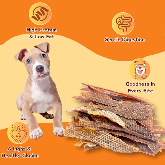 Air-Dried Duck Jerky Dog Treats, Novel Protein & Grain-Free Tender Snacks, All Natural Single Ingredient Training Reward for Sensitive Dogs, 5.29 Ounce (3 Pack x 5.29 Ounce,Chicken)