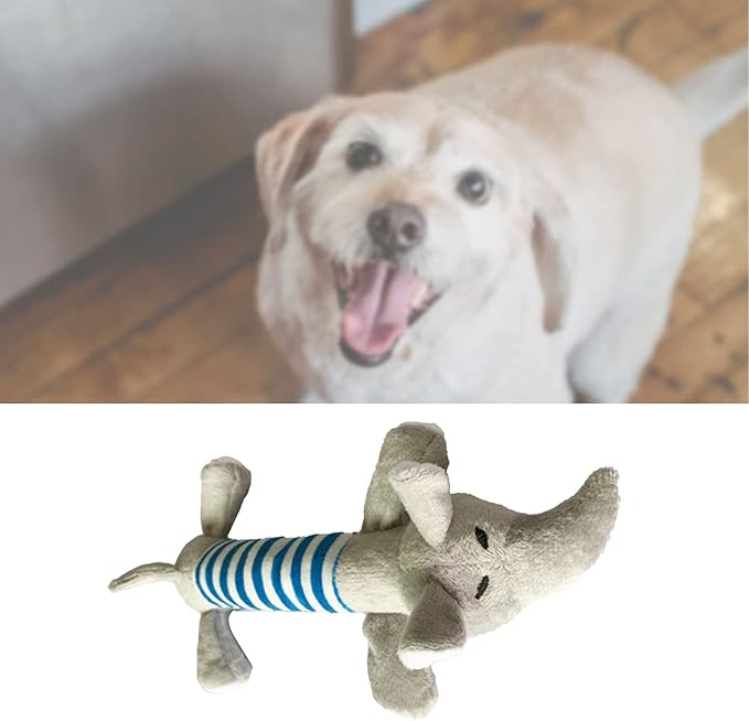 Zerodis Soft Stuffed Animal Shape Dog Chew Toy, Teeth Grinding Toy for Puppies and Cats, Fun Interactive Game (Elephant)