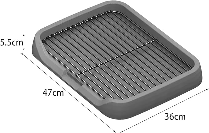 Dog Toilet, Indoor Potty Tray Pet Litter Pan, Puppy Potty Tray, Potty Trainer Puppy Pee Pad for Small Medium Large Dogs, Gray