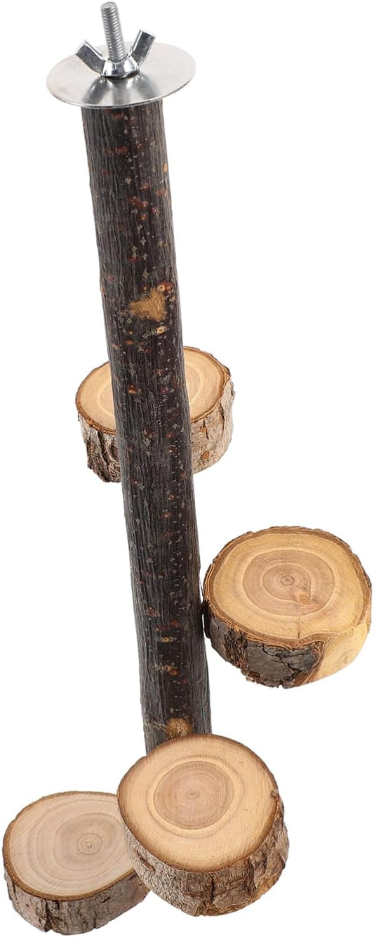 LIOOBO Hanging Wooden Rotating Platform for Hamsters Chinchillas and Birds Bird Perch with Stable Design for Easy Installation and Fun Playtime