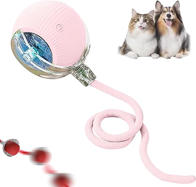 Interactive Cat Toy, 2026 New Cat Toy for Indoor Cats, Intelligent Rolling Ball Toys, Kitten Toys for Bored Indoor Cats/Dogs (Pink)