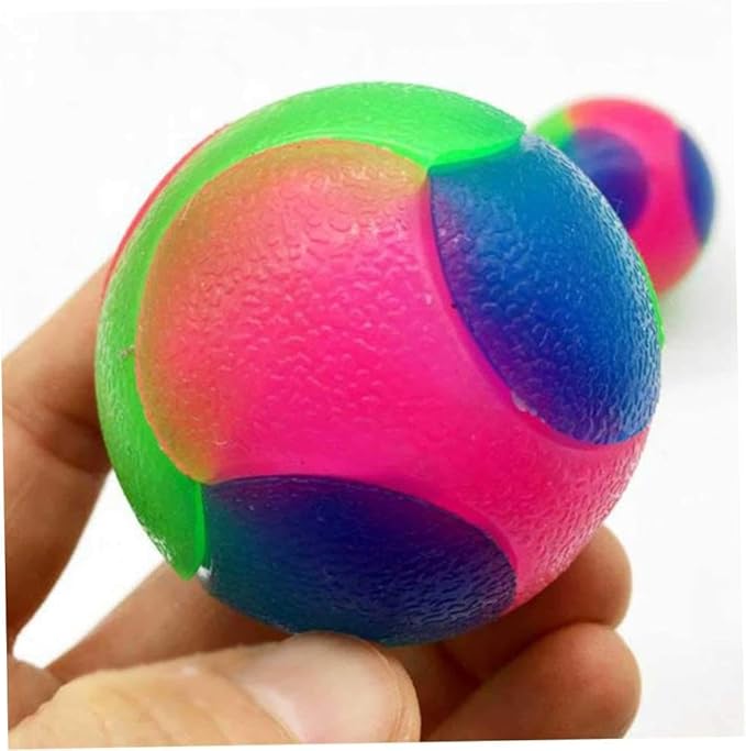Flashing Elastic Ball Light Up Dog Balls Glow in The Dark, Interactive Pet Toys, Rubber Chew Ball Toy Safe for Puppy, Cats, Dogs 3Pcs