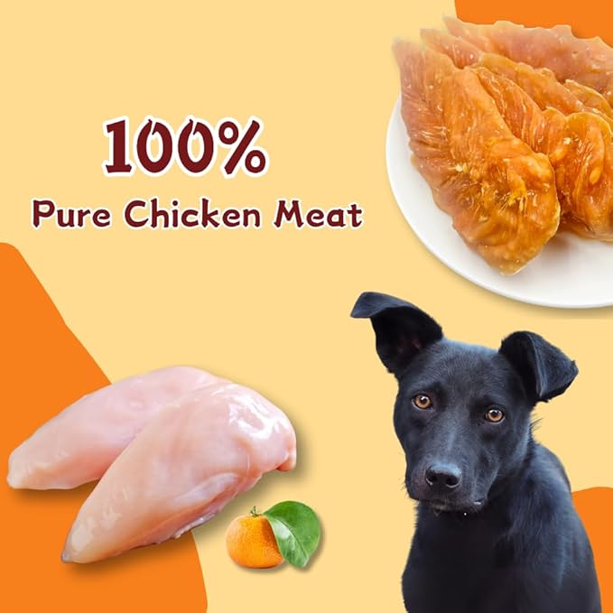 Chicken Jerky Dog Treats, Slow-Roasted Chewy Snacks for Training, for Medium & Large Dogs,Grain-Free, High-Protein Chewy Dog Training Treats, 1.1 Pound