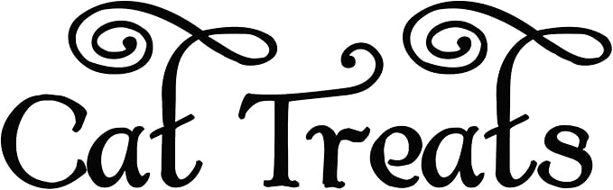Light Brown - Cat Treats Vinyl Decal - Kitten Pet Snacks Swash - 9.75w x 3h inches - Die Cut Sticker