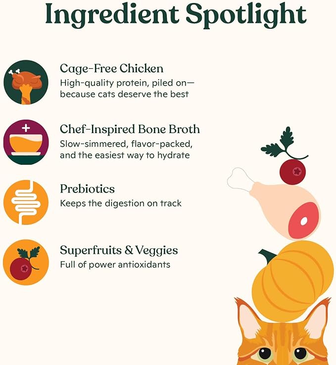 Made by Nacho Wet Cat Food, Cuts in Gravy, Limited Ingredients, Cage-Free Chicken Recipe with Bone Broth for Extra Hydration, (12) 3 oz. Pouches, Limited Ingredients