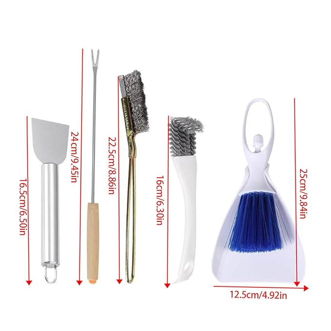 5Pcs Bird Cage Kits Stainless Steel Tool Brush for Excrement and Dirt Removal for Small Pet
