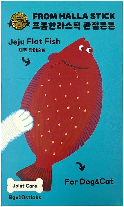 Generic FROMHALLA Stick Jeju, Puree Sticks for Dogs & Cats, Pet Treats, Grain-Free, 9g x 10 Sticks (9g x 10 Sticks, Jeju Flatfish Fillet)