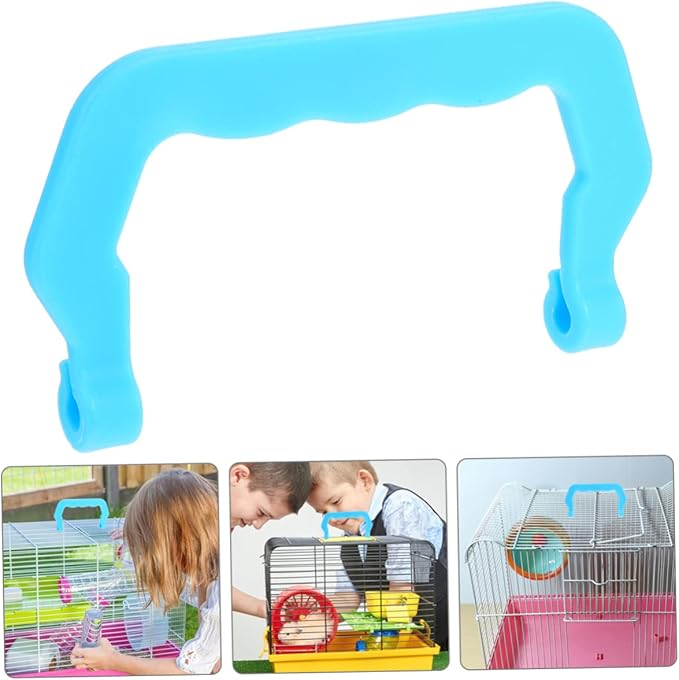 HANABASS 10pcs Portable Bird Cage Handle Set Durable Plastic Handles for Pet Crates Lightweight Easy to Install Convenient for Outdoor Travel with Pets Blue