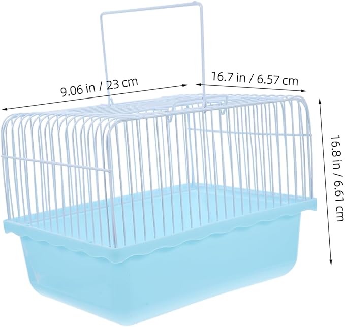 POPETPOP Small Portable Birdcage for Parakeets Lovebirds and Cockatiels Easy to Clean Travel Carrier for Small Animals Versatile Design for Home Travel Use