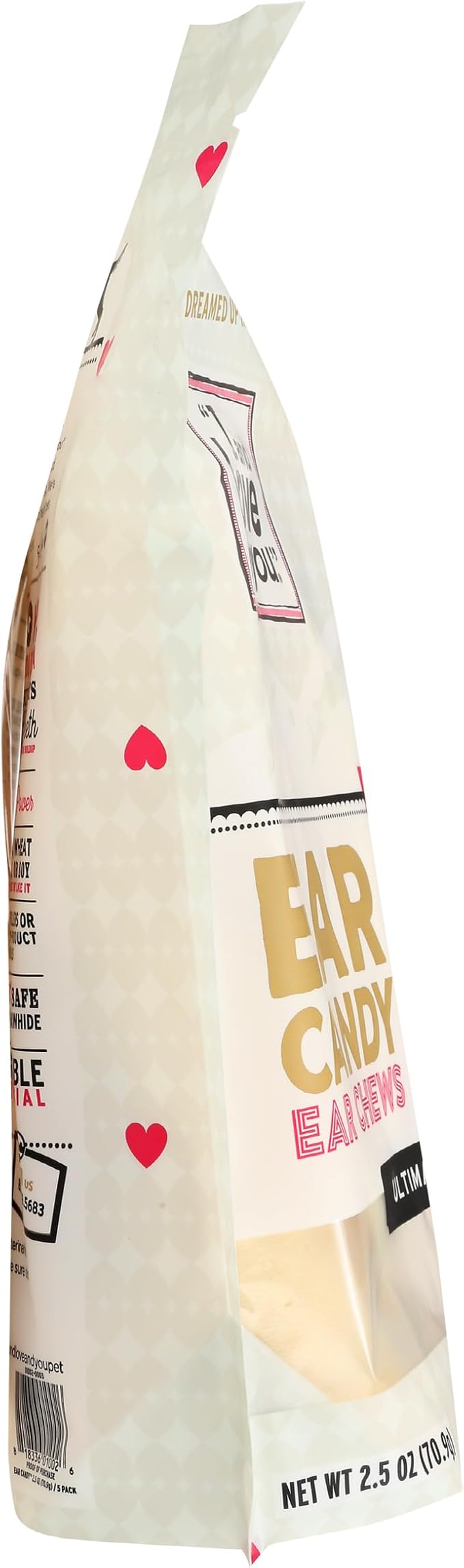 I and love and you Ear Candy Cow Ear Chews - Beef - Rawhide Alternative, Single Ingredient, Free Range Grass Fed Beef, 5ct