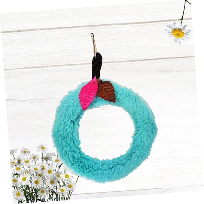 COLLBATH Bird Cage Toys Parrot Perch Toy Pet Ring Soft Plush Bird Swing for Conures Cage Decor