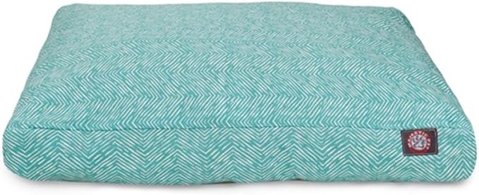 Teal Native Rectangle Indoor Outdoor Pet Dog Bed With Removable Washable Cover By Majestic Pet Products, X-Large