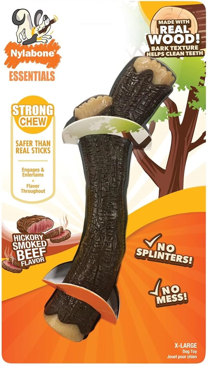 Nylabone Real Wood Stick Strong Dog Stick Chew Toy