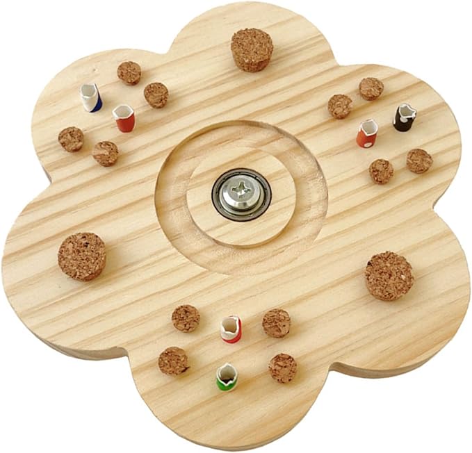 Birdcage Accessory Rotating Pecking Cork Wood Block Bird Enriching Grinding Toy Interaction Pet Toy