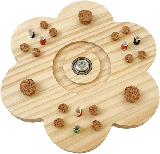 Birdcage Accessory Rotating Pecking Cork Wood Block Bird Enriching Grinding Toy Interaction Pet Toy