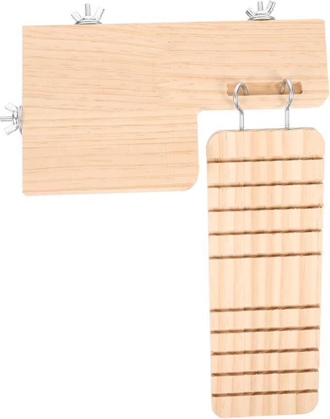 LIOOBO 1set Wooden Hamster Platform Hanging Ladder Fun Plaything for Pets Promotes Exercise Coordination Random Style Design for Hamsters Guinea Pigs