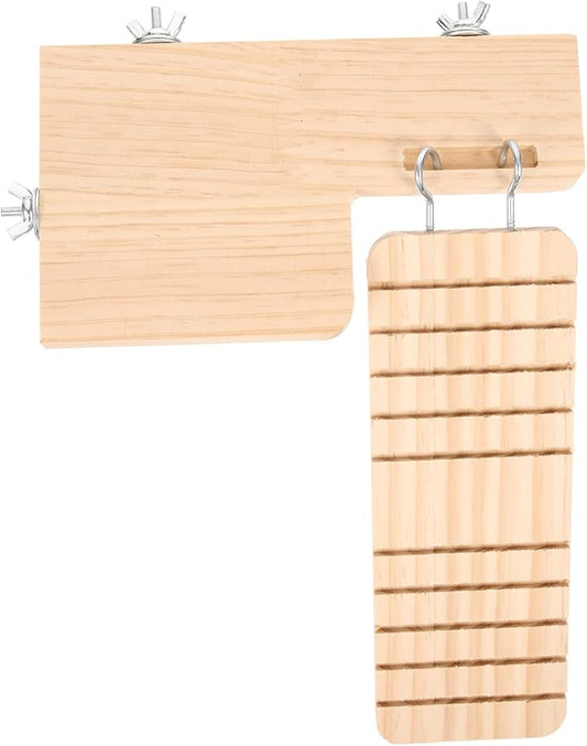 LIOOBO 1set Wooden Hamster Platform Hanging Ladder Fun Plaything for Pets Promotes Exercise Coordination Random Style Design for Hamsters Guinea Pigs
