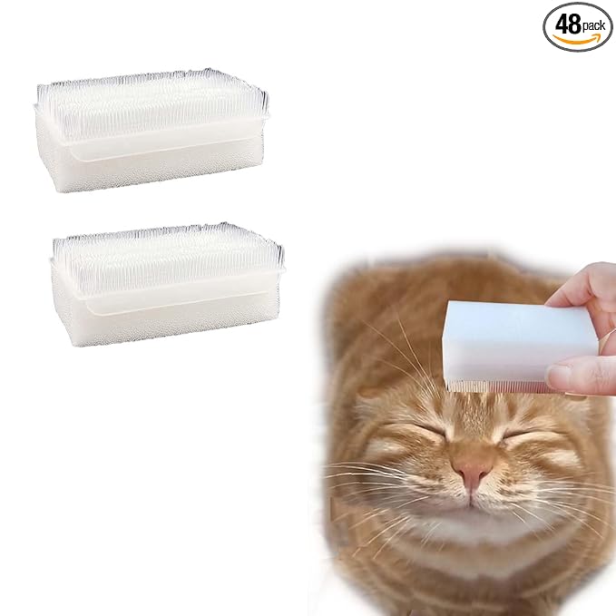 2PC Soft Cat Brush for Grooming - Gentle Cat Tongue Brush with 1300+ Barbed Serrations, Brushes for Sensitive Cats - Lightweight, gentle, Perfect for Daily Grooming & Enhancing Bonding
