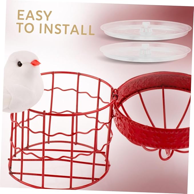 Happyyami 2pcs Transparent Bird Cage Tray for Small Animals Durable Plastic Litter Holder Replacement for Parakeet Budgie and Small Birds