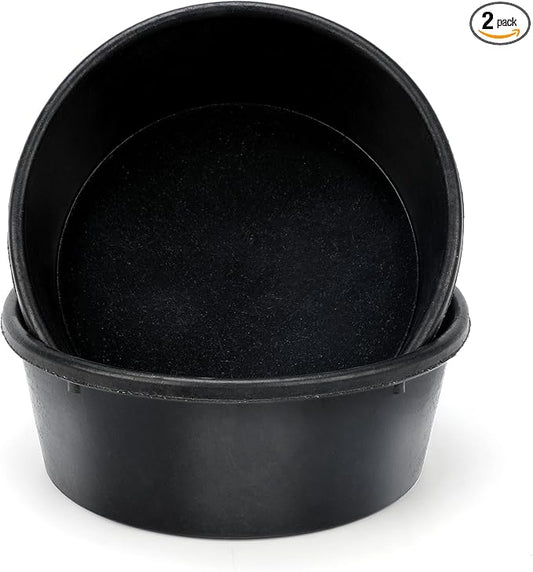 2Pcs Rubber Feed Pan, 1 Gallon Horse Feed Bucket Utility Feed Bucket, 10.6 x 4.1Inches Rubber Bowl Chicken Dust Bath Livestock Water Bowl for Pig Goat Chicken Dogs Farm Small Animal