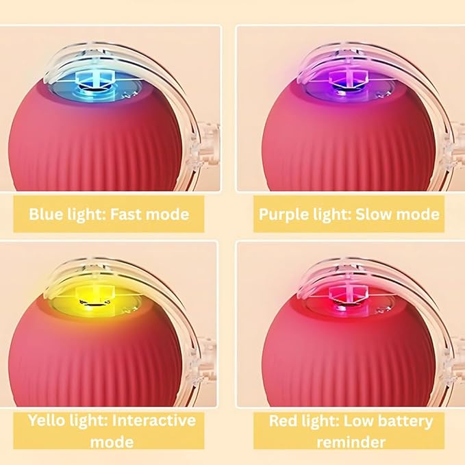 Interactive Cat Toy Ball – Automatic Self-Moving, Motion-Activated, USB-Rechargeable, Quiet LED Chase Modes, Indoor Exercise & Enrichment for Bored Cats & Kittens