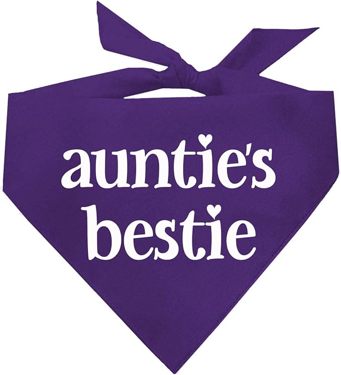 Auntie's Bestie Aunt, Valentine's Day, Mother's Day Dog Bandana (Purple, XS 401)