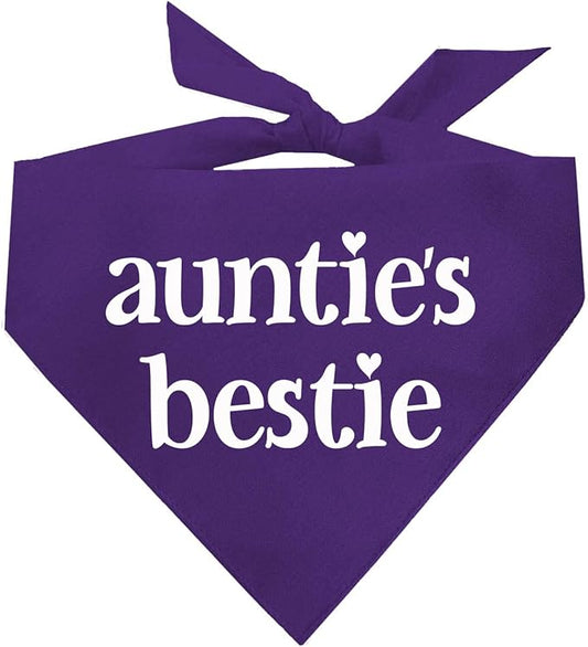 Auntie's Bestie Aunt, Valentine's Day, Mother's Day Dog Bandana (Purple, OS 401)