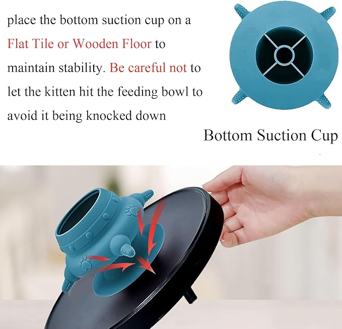 Puppy Milk Feeders for Multiple Puppies Kitten Feeding Bowl with 4 Nipples Silicone Nursing Bottle 235ml Food Water Feeding Station for Small Pets