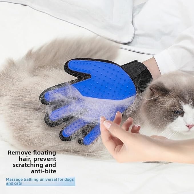 Pet Grooming Glove for Left Hand - Enhanced Deshedding Brush and Massage Mitt for Dogs, Cats and Horses - Gentle Hair Remover for Long and Short Fur - Perfect for Bathing and Shedding