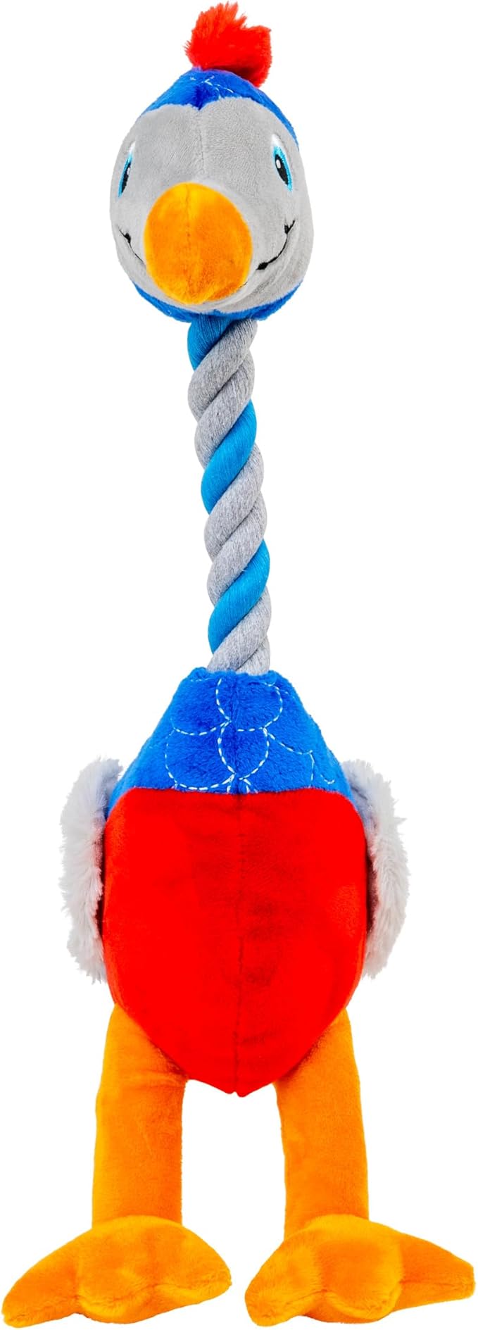 KONG Bendeez Dog Toy – Durable Plush with Rope, Flexible Twistable Design, Squeaker for Interactive Play, Large Size for All Dogs (Bird)