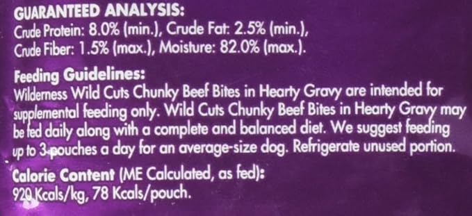 Blue Buffalo Wilderness Wild Cuts Trail Toppers Chunky Bites In Hearty Gravy - Beef - 3 Oz