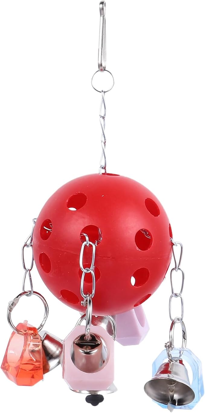 COHEALI Colorful Parrot Hanging Bell Ball with Sound for Bird Cage Chew Climb Play Activity for Parakeets Parrots and Small Pets Stress Relief Hanging Cage Decoration