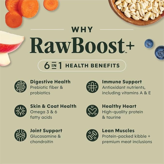 Instinct RawBoost, Natural Dry Dog Food with Freeze-Dried Pieces, Whole Grain Recipe - Real Chicken & Brown Rice, 3.5 lb. Bag
