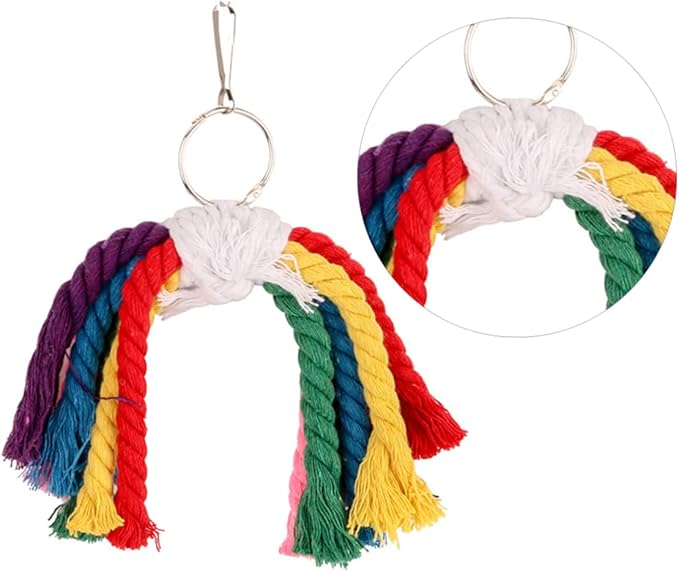 SUPVOX Creative Parrot Cotton Rope Hanging Bite Fun Playing String for Parrots Cockatiels Parakeets Bird Cage Accessory for Chewing Exercise